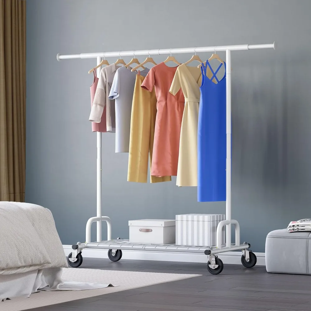 HOKEEPER Collapsible Clothes Rack 525LBS Capacity White Heavy Duty Clothing Rack