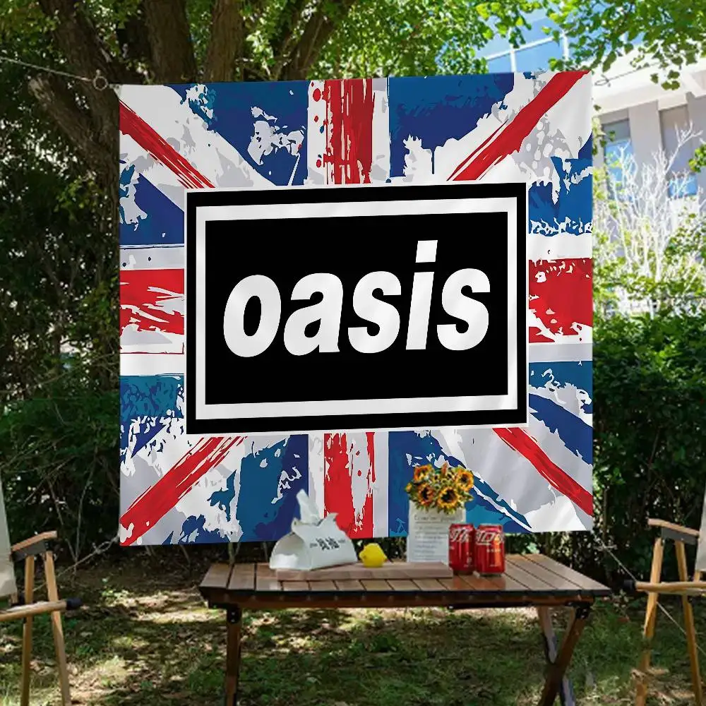 Klassische Rockband O-Oasis Banner Kunstdruck japanische Wandflagge Anime Wandbehang Home Decor
