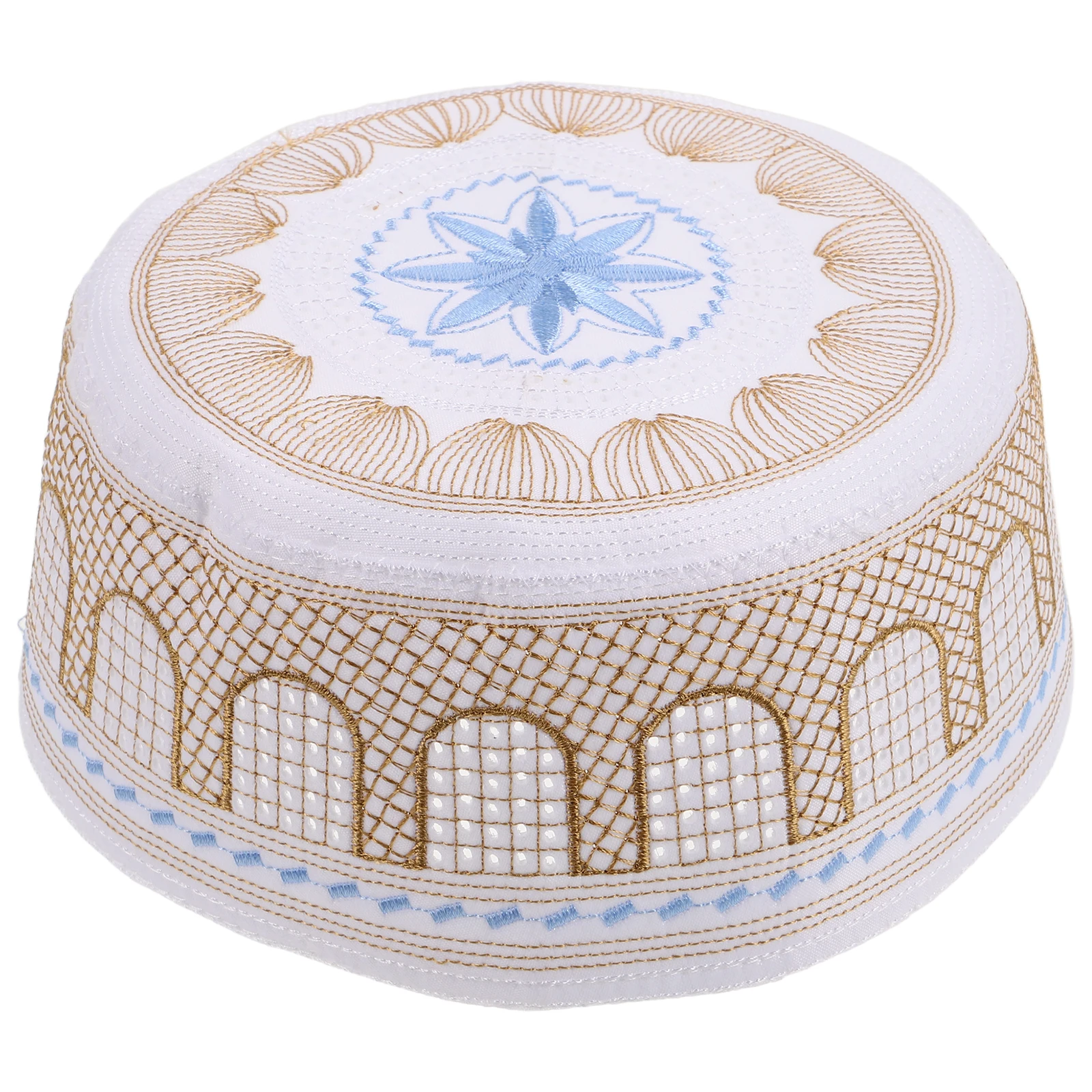 

Intricate Embroidery Muslim Prayer Hat Stylish Cultural Heritage Lightweight Fabric Ideal Festive Celebrations