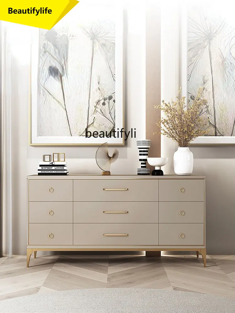 

A57 yj American Light Luxury Style Nine-Drawer Cabinet TV Cabinet Simple Modern Storage Drawer Entrance Cabinet