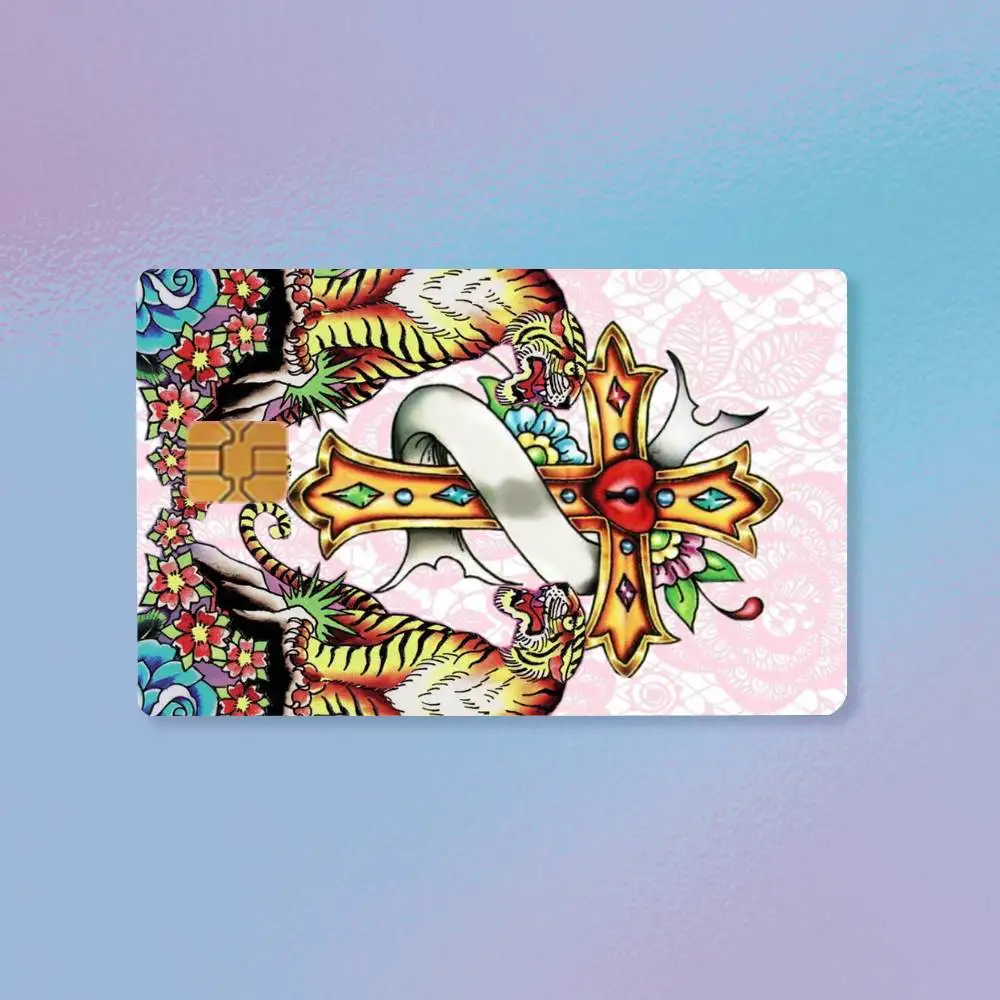 Fashion E-Ed Hardy Brands  Credit Card HD Stickers Premium matte film effectively prevents fingerprints and daily abrasion.