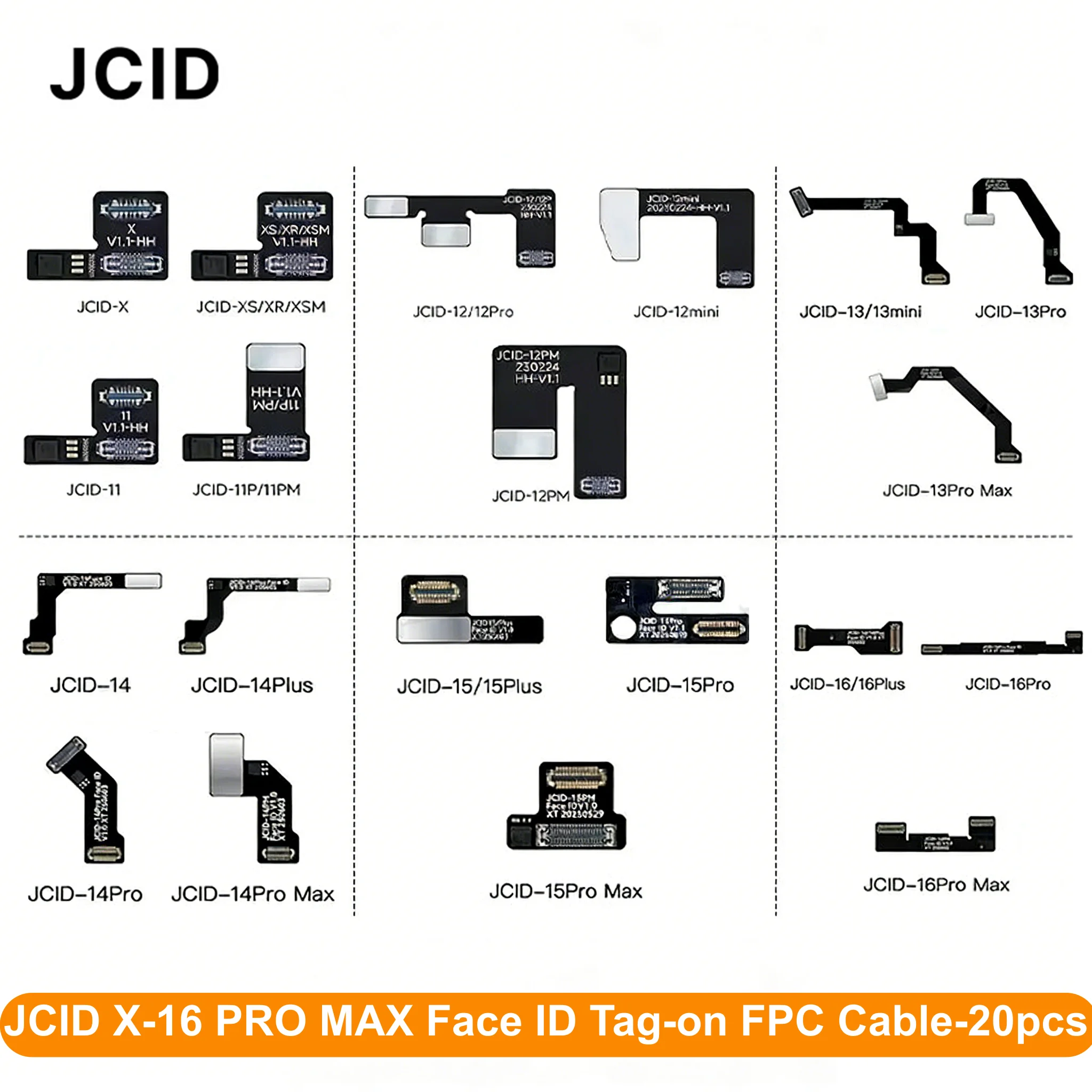 JC V1S V1SE Dot Projector for Iphone Face ID Fix Photosensitive Original Color LCD Baseband Logic Battery Fingerprint Programmer
