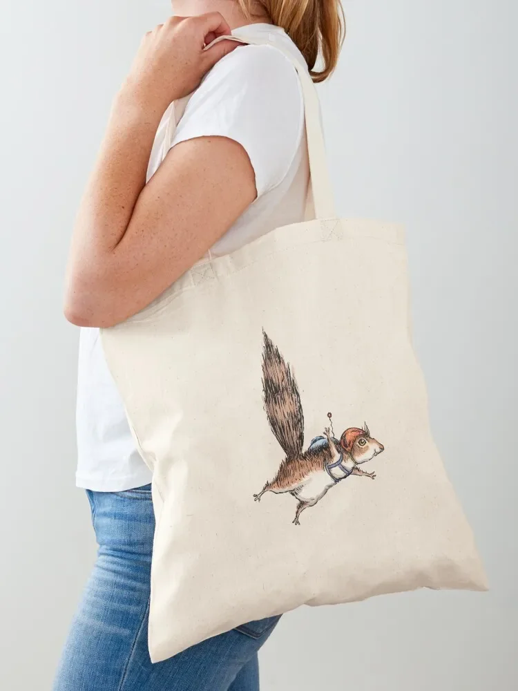 Skydiver Squirrel, Skydiving Adventure Design Tote Bag cute tote bag Canvas Women's beach bags woman shopping bag
