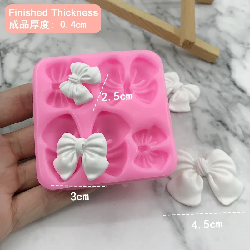 NewArrive 1pcs Cute Knot Bow Molds Soft Silicone Fondant Resin Art Mould Cake Decoration Pastry Kitchen Baking Accessories Tools