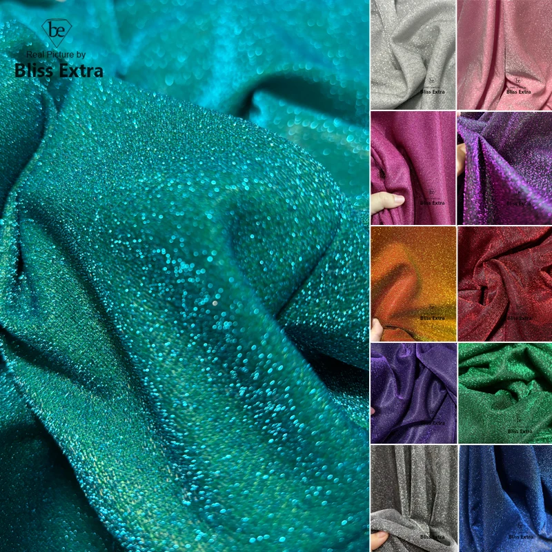 Tessuto glitterato verde turchese per fondali di abiti formali Decorazione per feste di matrimonio Tenda Materiale per cucire fai da te fatto a mano