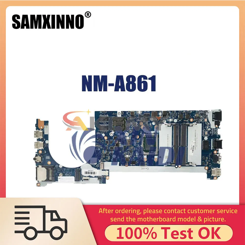 Notebook Mainboard For Lenovo ThinkPad E475 NM-A861 Laptop Motherboard with CPU A6-9500B A10-9600P UMA 100% Tested OK