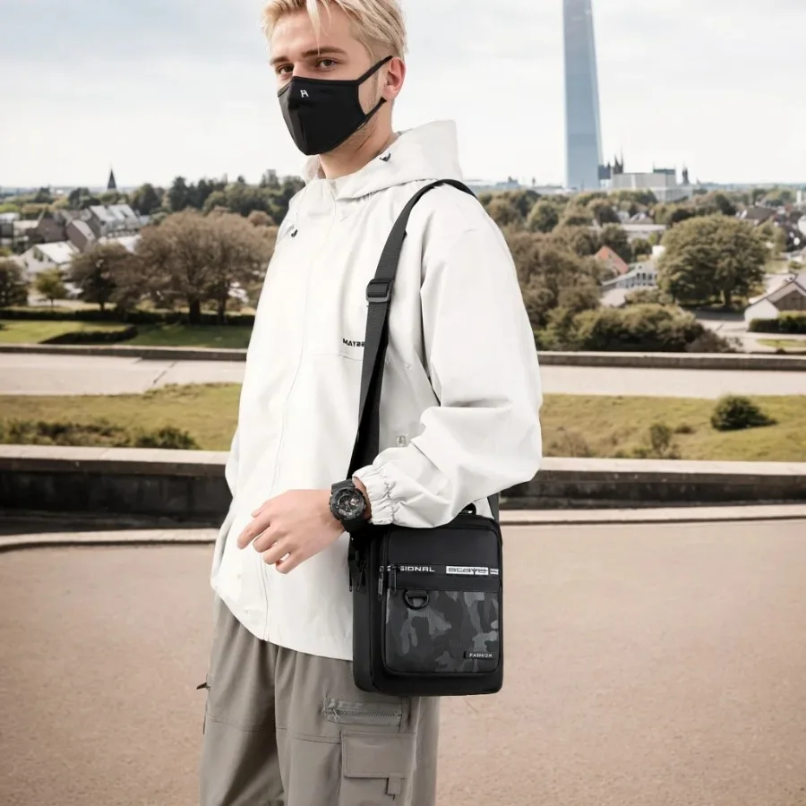 

New Korean version of the sports and outdoor shoulder bag simple crossbody bag trend men's commuting shoulder bags