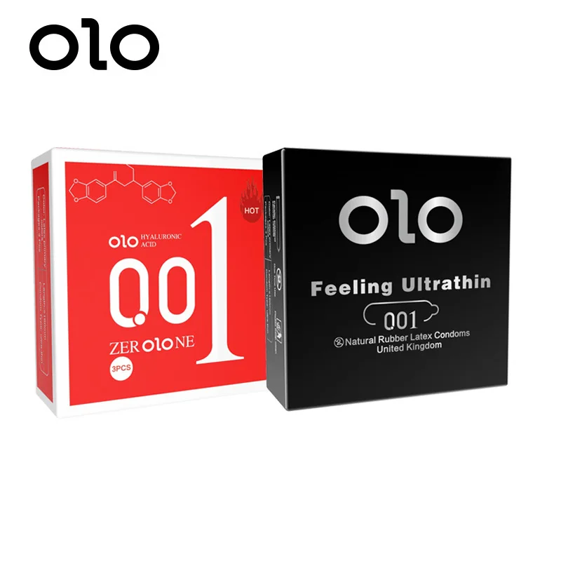 OLO Ultra Thin Condom 0.01 Feeling Penis Sleeve Hyaluronic Acids Rubber Latex Ejaculation Delay Condoms Intimate Sex Toy Product