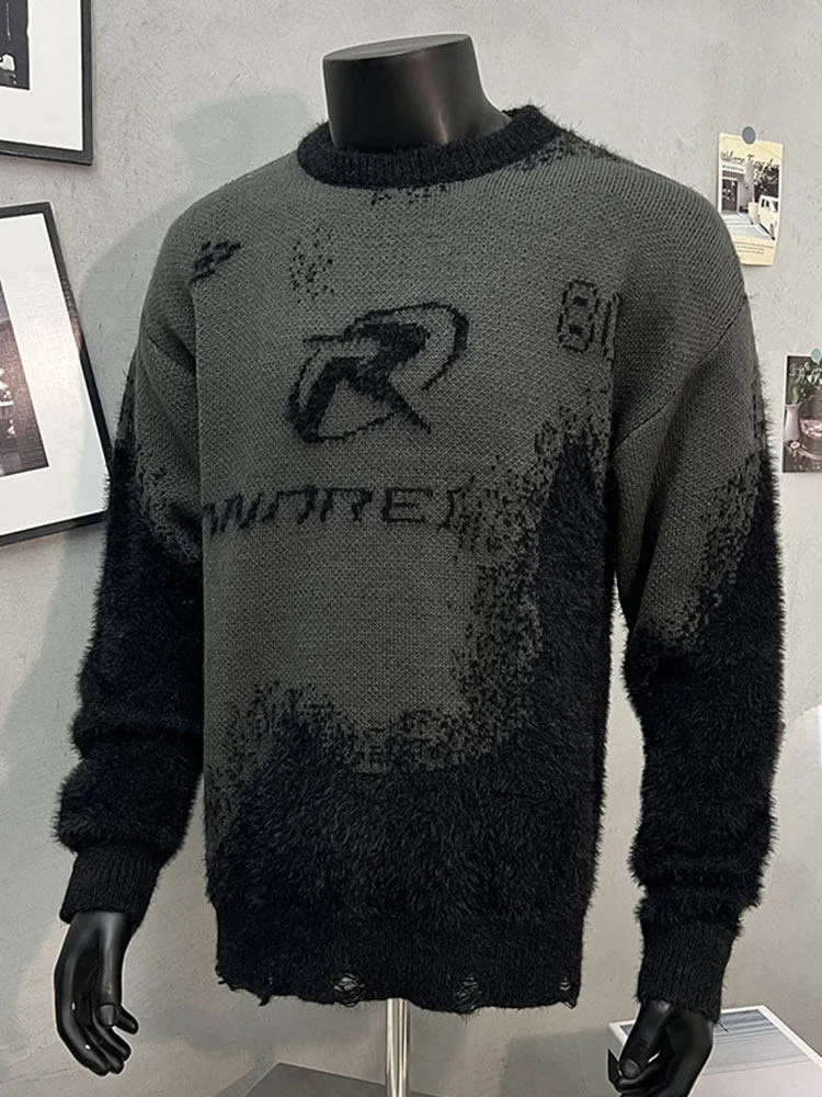 

adient Knitted Sweater Men's Autumn Winter Casual Warm Base irt Teenage Student Woolen Clothes Loose Fit Comfortable Long...