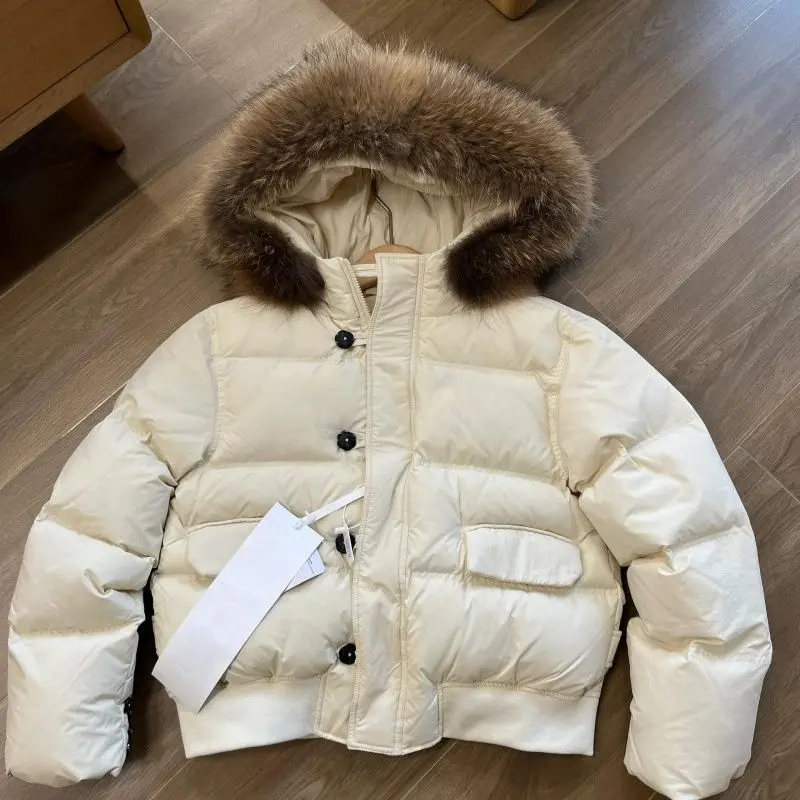 

Teen Girls Down Jacket Winter New Korean Version Children's Big Fur Collar Down Cotton Jacket Kids Parka Cotton-padded Clothes
