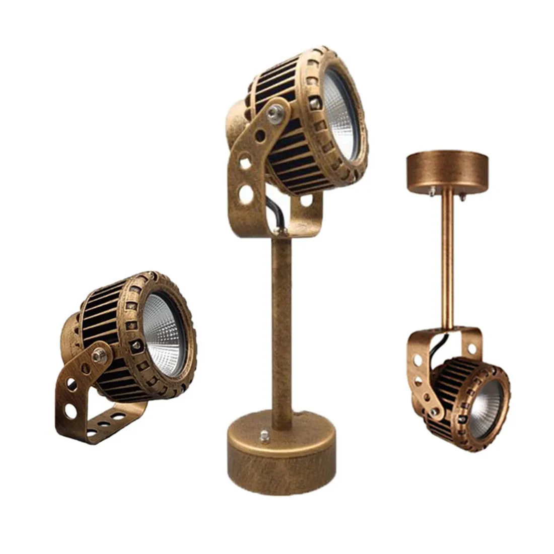 ヴィンテージ 10W 3000K 4000K 6000K 屋外スポットライト ランドスケープランプ、防水調整可能スポットライト 庭、旗竿、家、木用