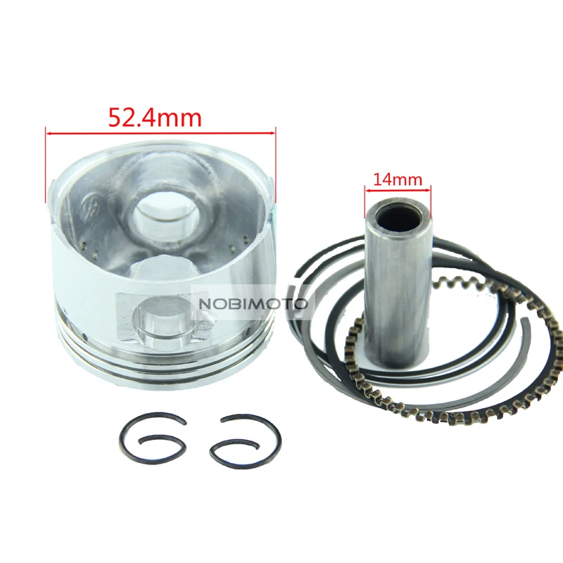 52.4mm Piston 14mm Ring Pin Set Piston Kits For 125cc Lifan Dirt Bike ATV Quad Lying Air-cooled Engine Parts HH-102A