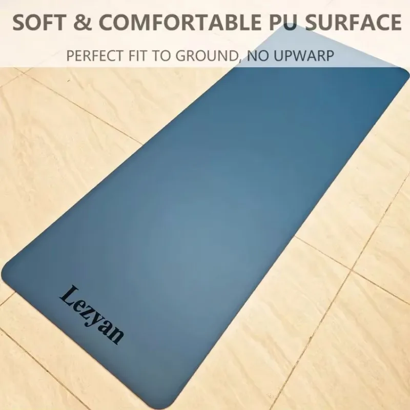 Lezyan Most Popular 5mm Sport Rubber PU Yoga Pilates Mat Studio Workout Custom Logo Oval workout gym exercise Yoga Mat