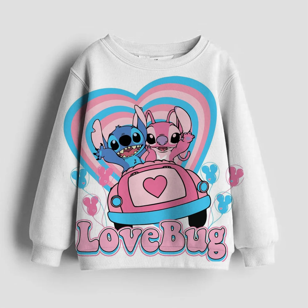 Stitch Christmas Kid Sweatshirts Children's Kawaii Pullover Cartoon Boy Girl Hoodies Casual Little Baby Fashion Festival Clothes