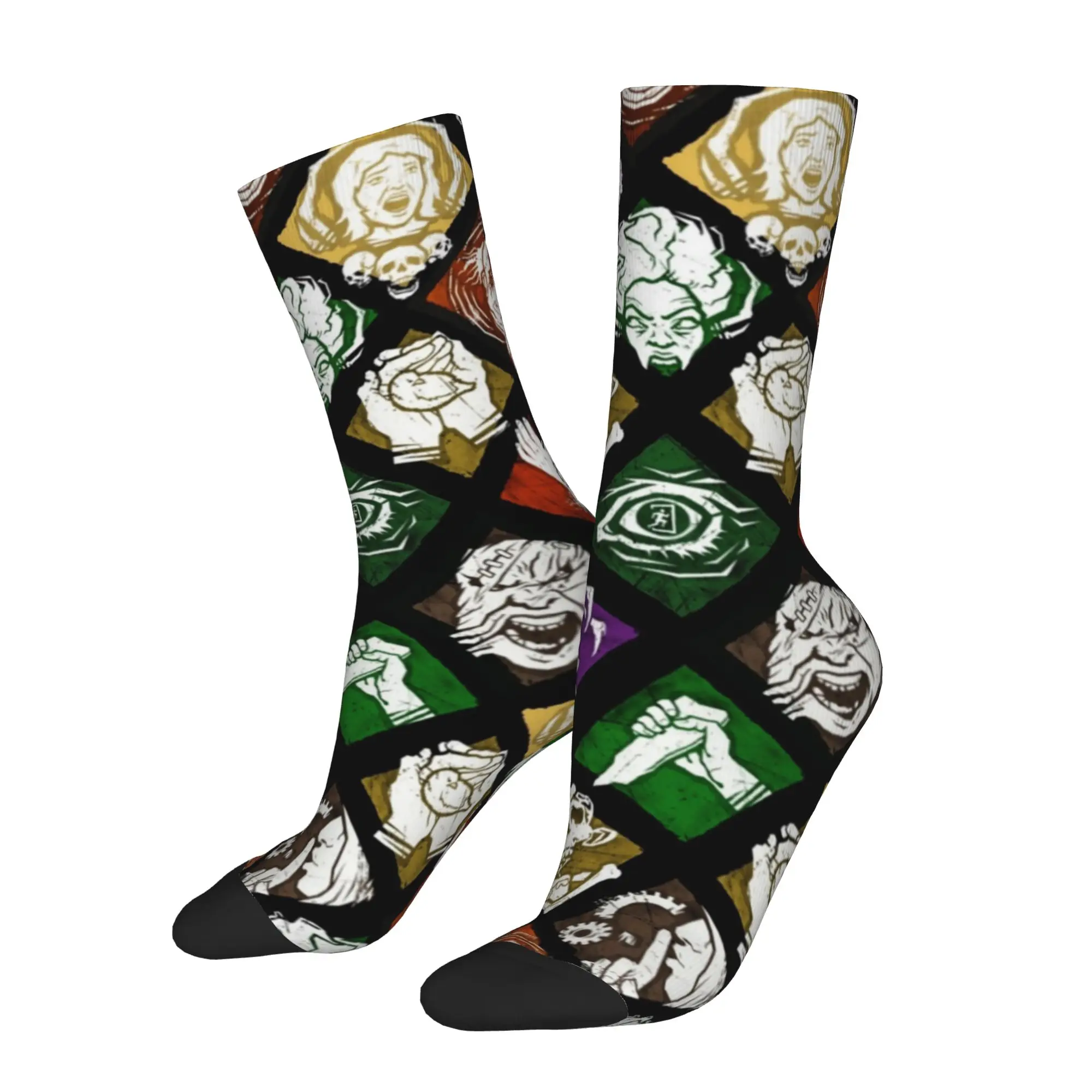 Autumn Winter Colorful Women Men DBD Dead by Daylight Horror Games Socks  Non-slip Middle Tube Socks