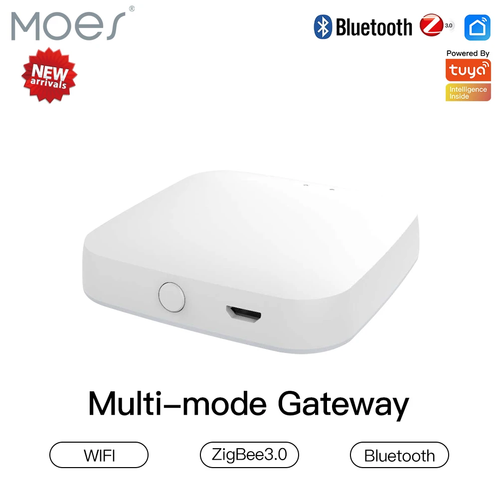 MOES 멀티 모드 스마트 게이트웨이 지그비 블루투스 메쉬 허브, 투야 스마트 앱과 연동, 알렉사 구글 홈 음성 제어, 신제품