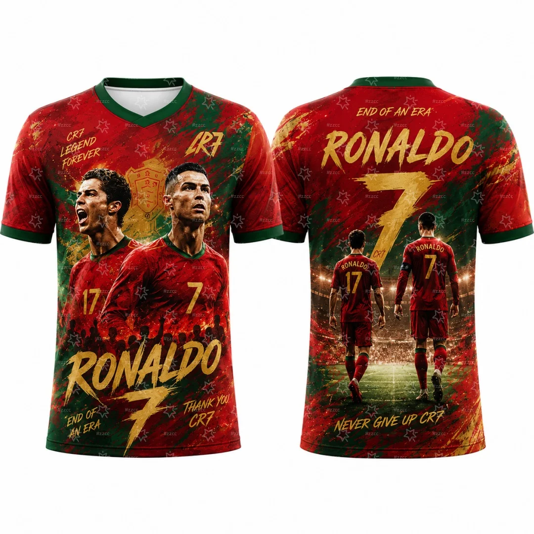 Cristiano Ronaldo Retirement Commemorative Jersey Legendary No.7 Football Jersey Men's T-Shirt Kid's Clothing Cycling Jersey view 5