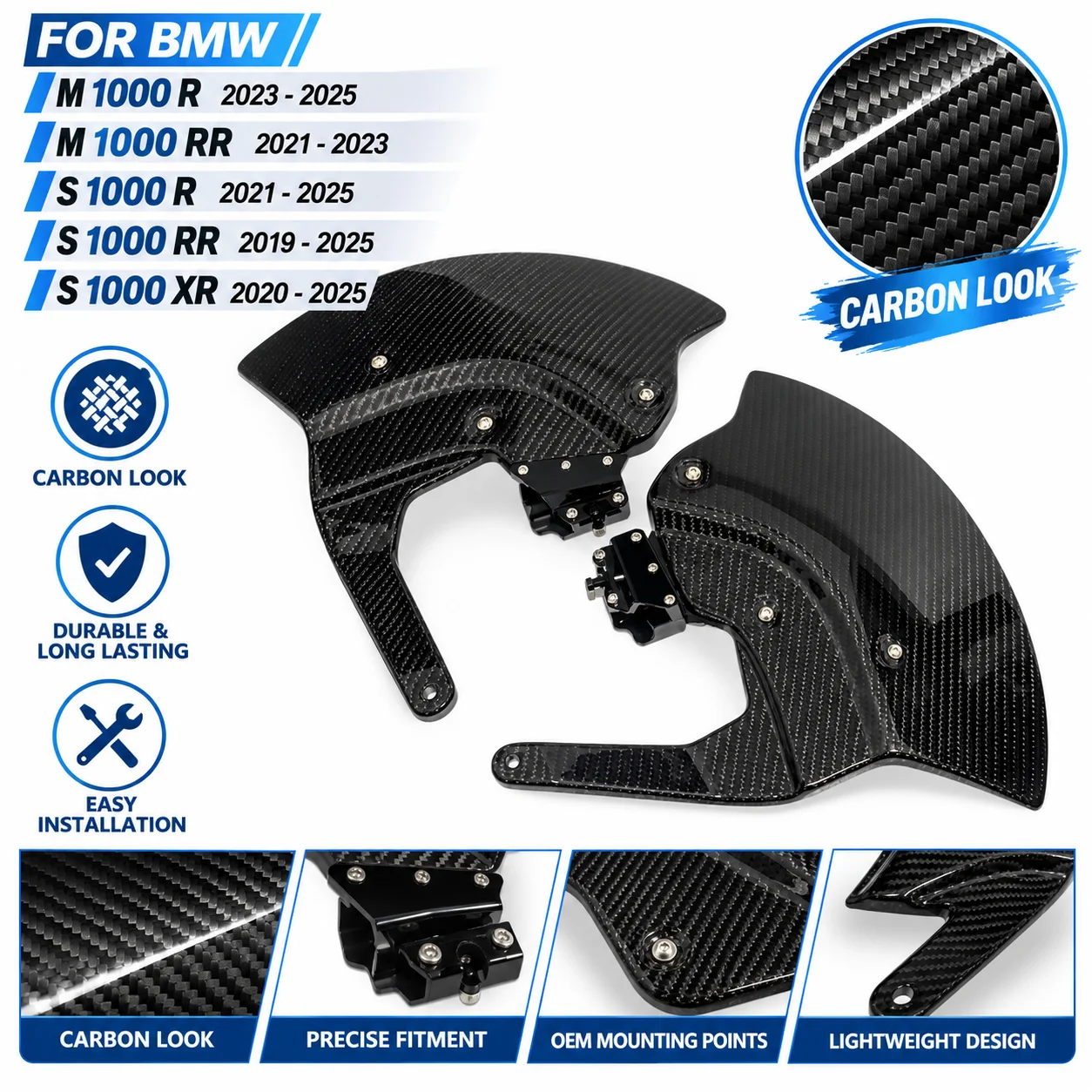 Carbon Fiber Front Brake Disc Protector Motorcycle Fairing For BMW S1000RR S1000R M1000RR M1000R S1000XR M1000XR 2019-2025