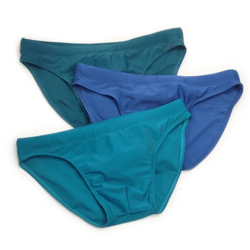 Simple solid color small triangle swimming trunks with cup quick-drying beach briefs UXH096-1 - Image 2