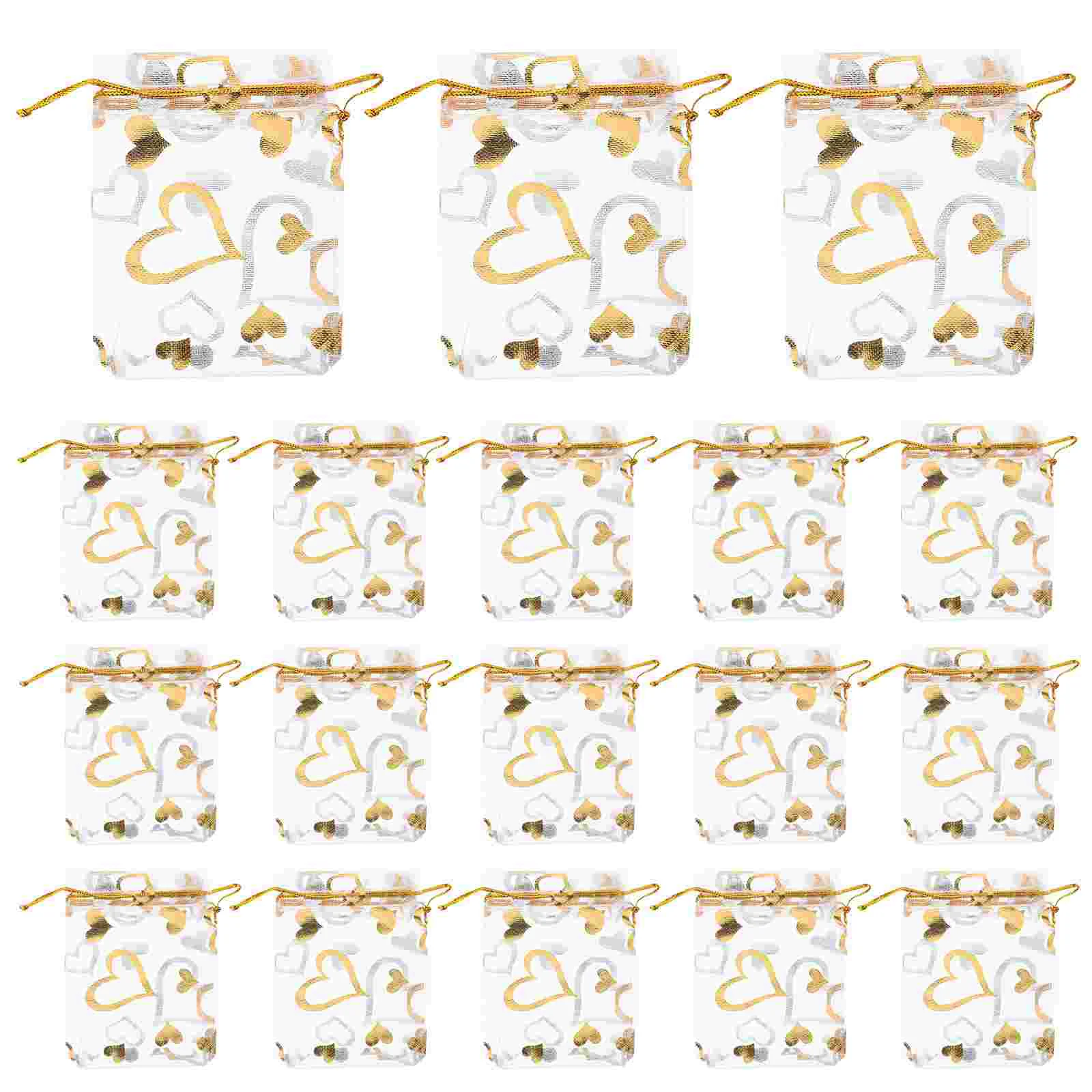 

100 Pcs Drawstring Bag Transparent Mesh Candy Glad Garbage Bags Jewelry Pouches