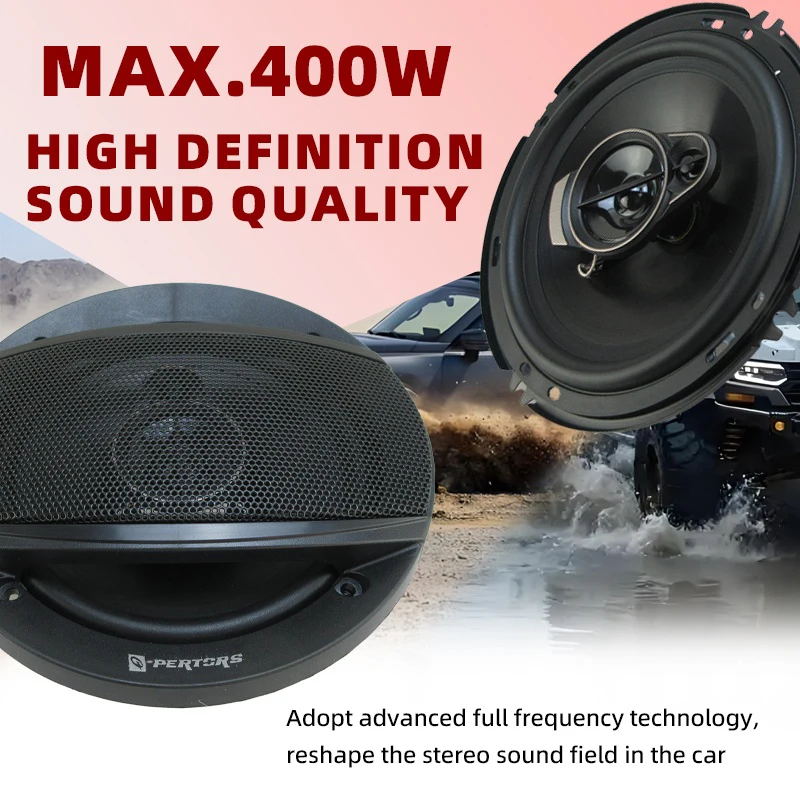 6 Inch Coaxial Car Speaker,Universal Automotive Audio Speaker, 400W HIFI Woofer Tweeter for Car Truck Bus Vehicle Sound System