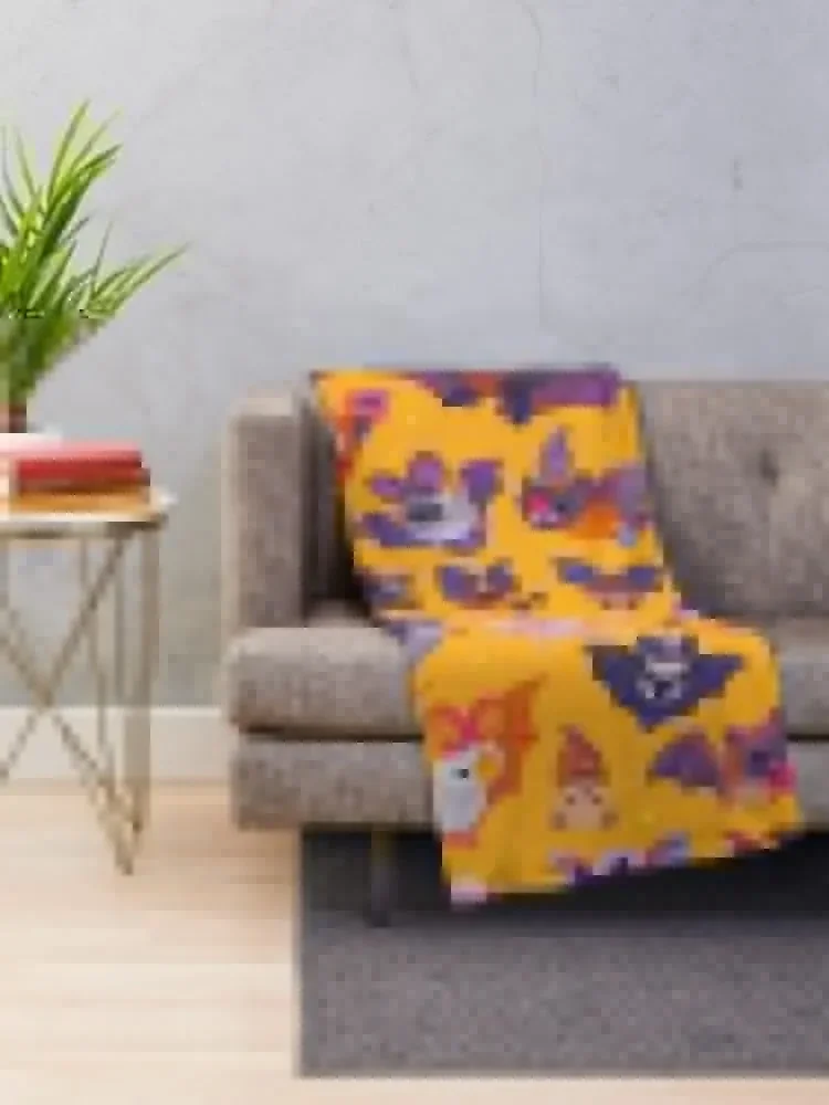 Bat - yellow Throw Blanket Summer Kid'S Blankets Sofas Of Decoration valentine gift ideas Blankets