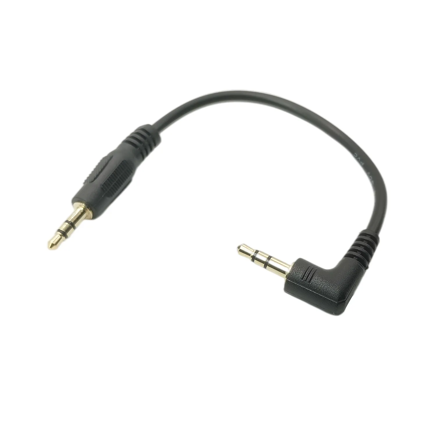 25cm 3.5mm L-shape 90 Degree Male to Male Earphone Extension Cable Audio Adapt for cell phone MP3 in the Car