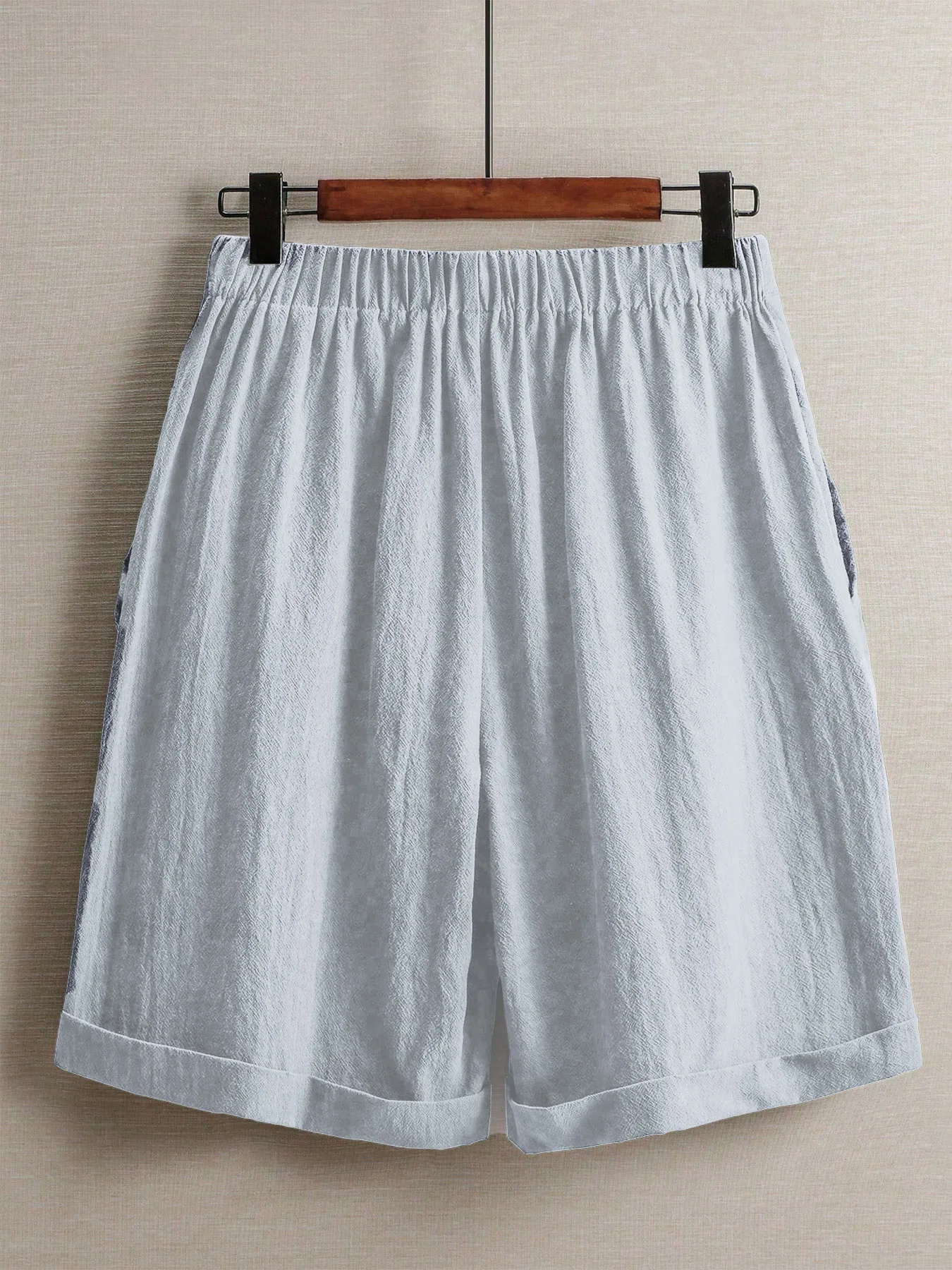 Sommerliche, leichte Damenhose mit fünf Taschen, weite, bequeme, gerade geschnittene Damenhose mit hoher Taille, modische Sport- und Freizeithose für den Außenbereich. – Detail 21