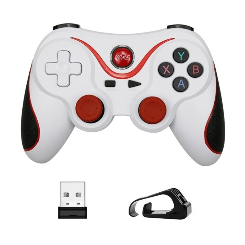 T3 Bluetooth-compatible Wireless Game Controller Wide Platform Compatibility Game Handle with USB Receiver for Computer