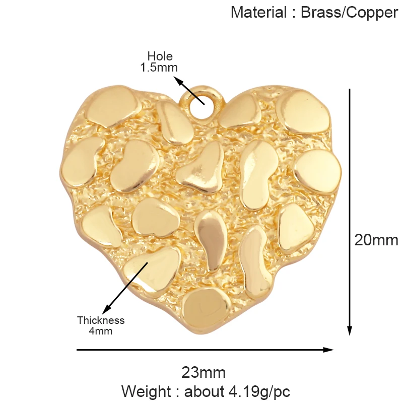 Mode Bunte Zirkon Brenn Liebe Herz Charm Anhänger, Echt 18K Gold Überzogene Halskette Armband DIY Handgemachten Schmuck Liefert S26 – Detail 14