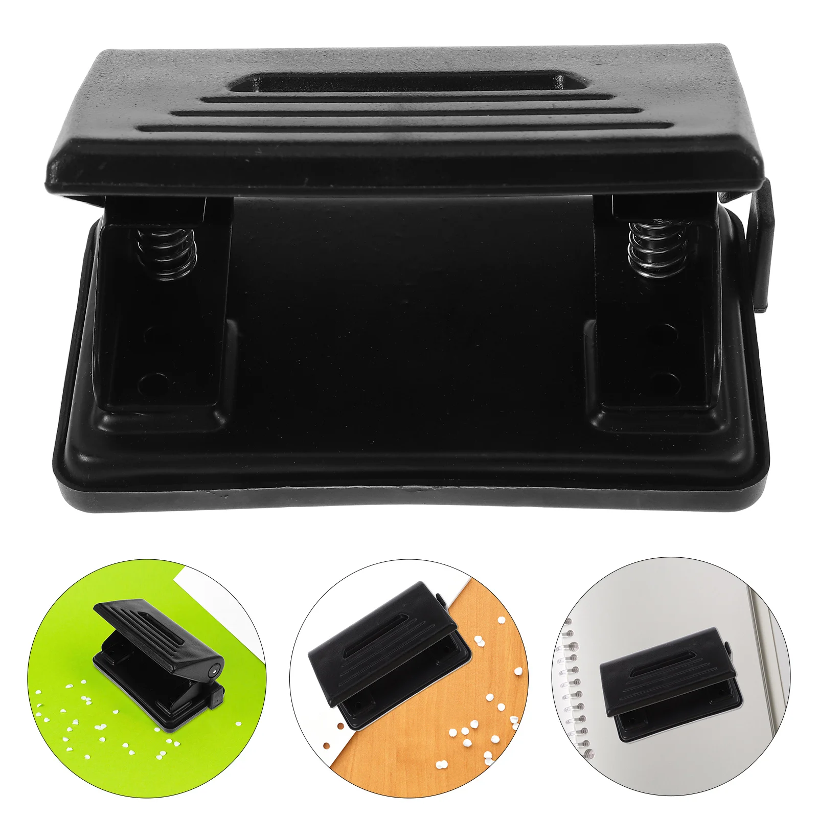 

Dual Hole Puncher Ergonomic Design Manual Paper Punch Strong Penetration for Cardstock Thin Plastic Compact Storage