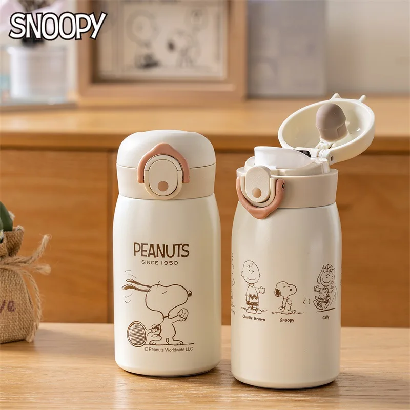 

320ml Snoopy Stainless Steel Coffee Cup Travel Thermal Mug Leak-Proof Thermos Bottle Tea Coffee Mug Vacuum Flask Insulated Cups