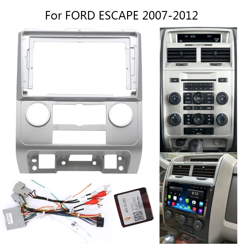 9 Inch 2 Din Car Radio Fascia For Ford Escape 2007-2012 Auto Stereo Audio DVD Player Dash Panel Frame Kit Center Console Holder