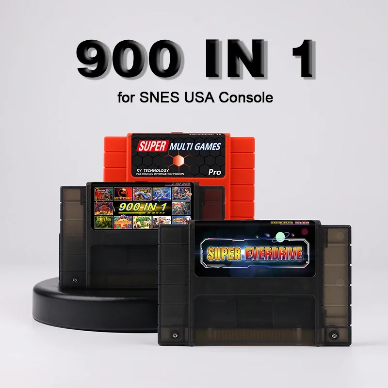 

DIY 900 in 1 Super Multi Games Retro 16 Bit Card for SNES Video Console Cartridge USA Version Shell