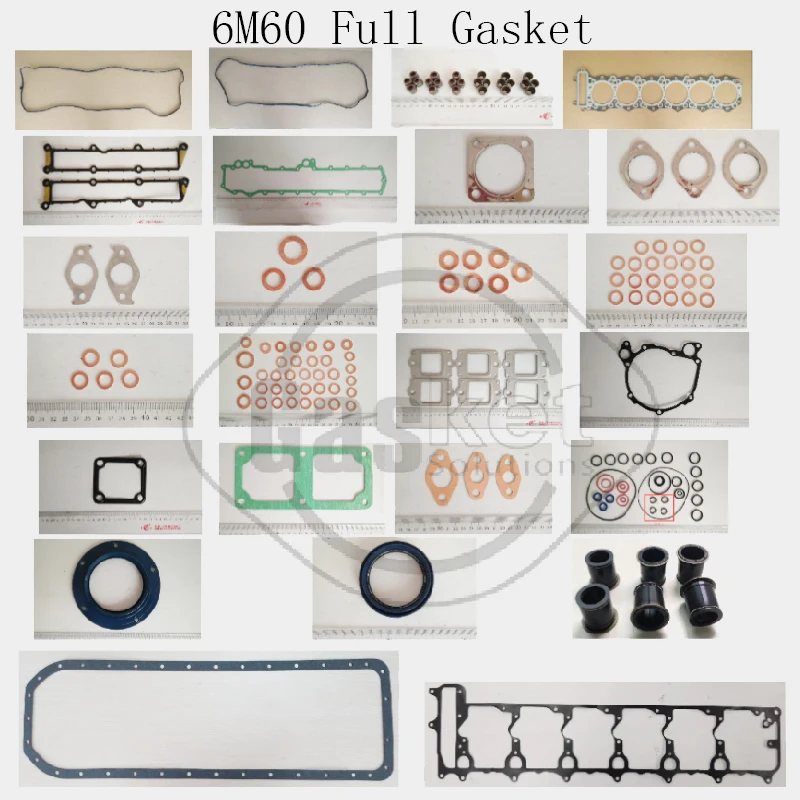 

6M60 6M61 6M60T Engine Full Gasket Kit Cylinder Head Fits Mitsubishi Excavator Loader Truck