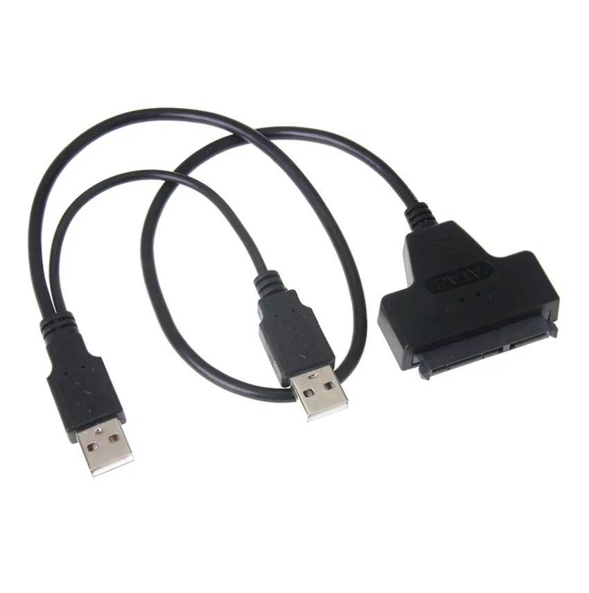 

100 шт. двойной USB 2.0 к SATA 7 + 15-контактный 22-контактный кабель-адаптер для 2,5-дюймового жесткого диска HDD SSD