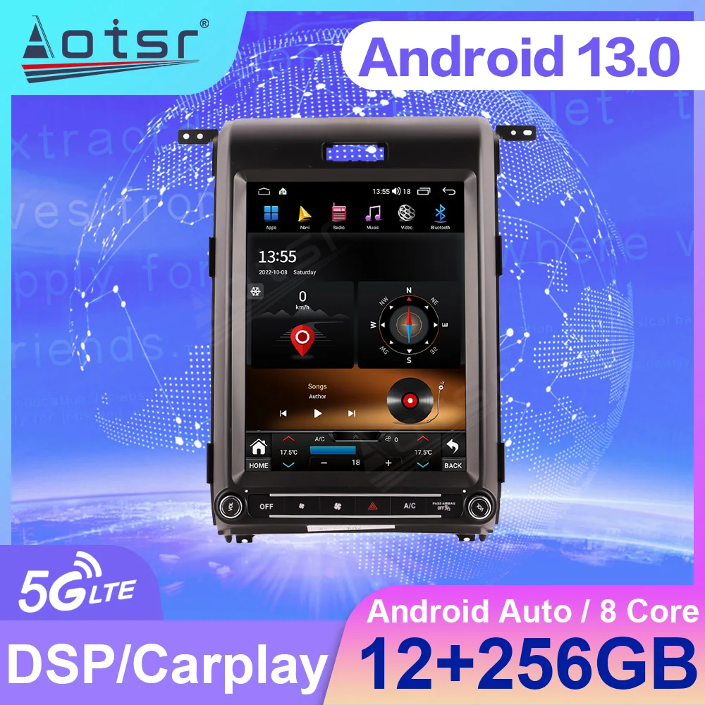 

12.1 Inch Qualcomm Car Radio For Ford F150 2015-2020 Multimedia Video Player Stereo Auto GPS Navi DSP Carplay