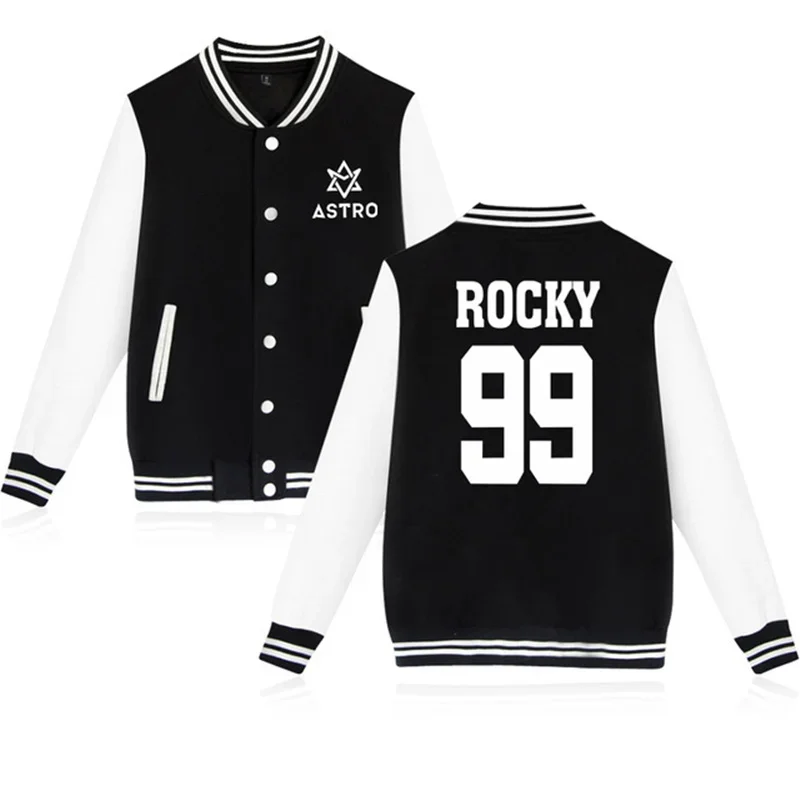 

KPOP ASTRO Baseball Uniform Fleece Jacket Women Men Streetwear Hip Hop Long Sleeve K-POP Hoodie Sweatshirts Casual Tracksuit