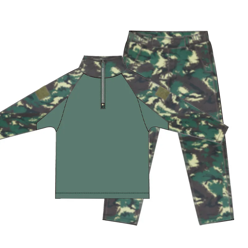 Terno tático camuflado infantil, conjunto de roupas militares infantis, uniforme de paintball, verão