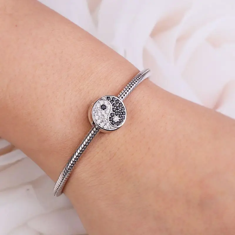 Hot Sale Collection Series Angel Poetry Book Black White Bagua Charm Bead Fit Original Bracelet DIY Accessories Gift For Women view 2