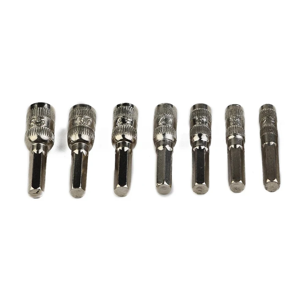 Brand New High Quality Practical Durable Hex Socket Hex Shank Driver Metal Silver 6 Point 7Pcs/Set Hexagonal Shank