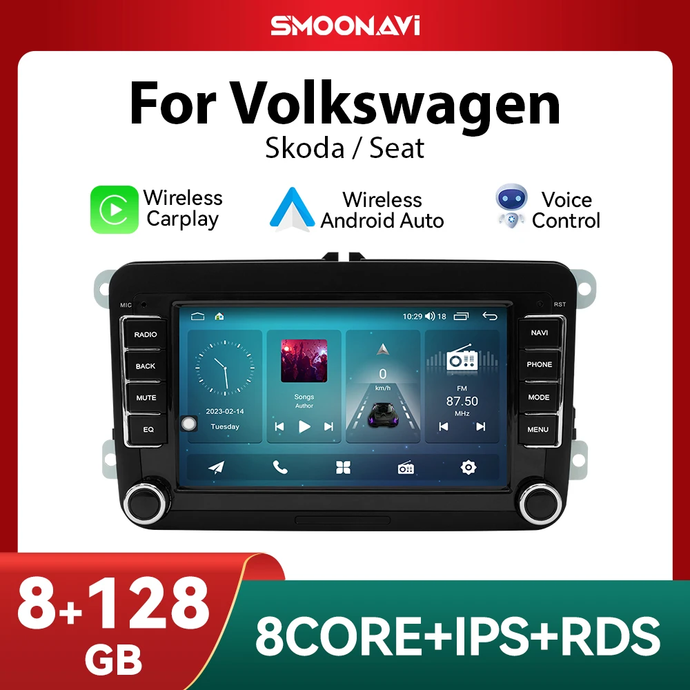 8GB 128GB Wireless Carplay Car Radio Player for Volkswagen VW Passat B6 B7 CC Tiguan Touran Golf Polo 4G Car Multimedia GPS Wifi