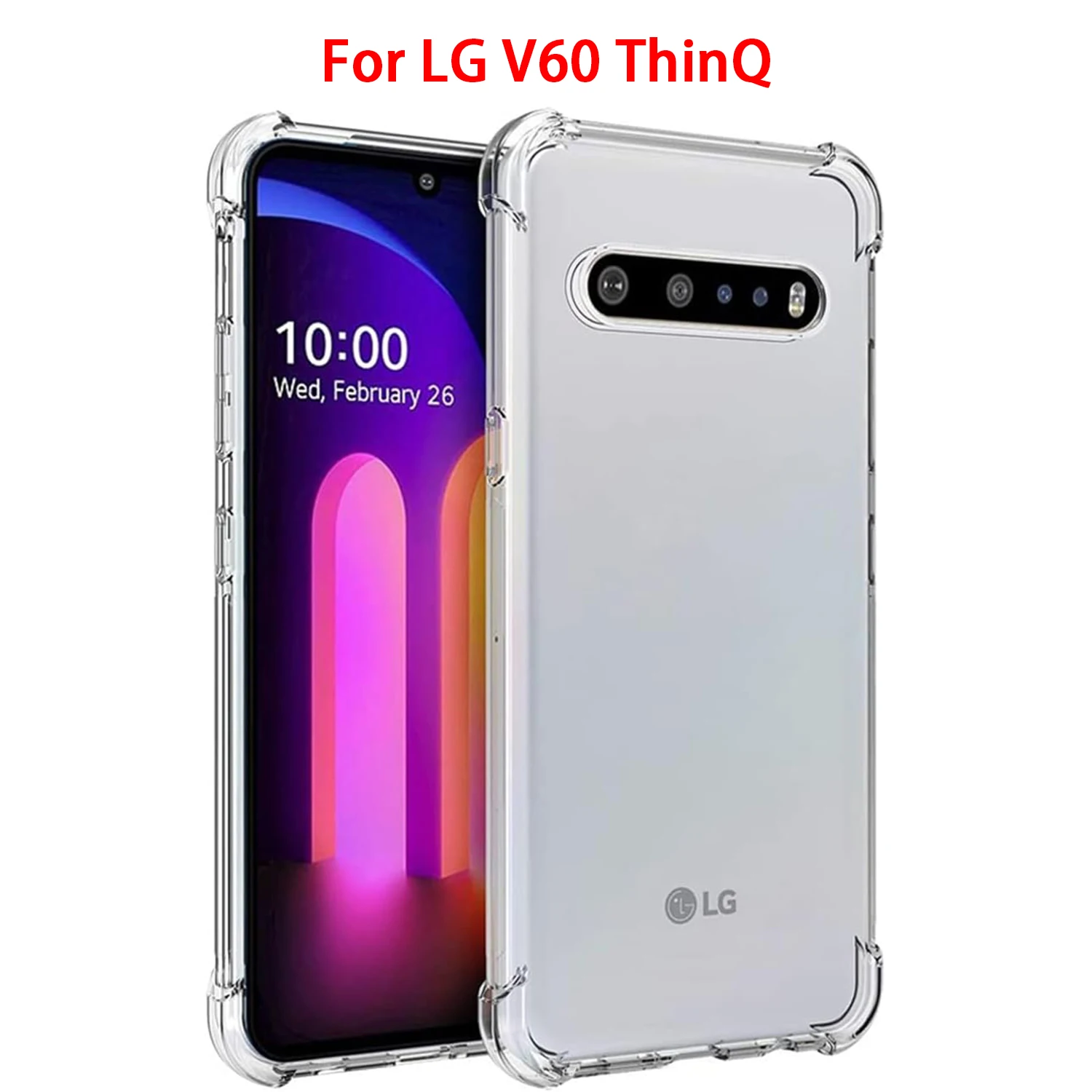 Case for LG V60 ThinQ Scratch Resistant, Reinforced Corners, TPU Rubber Soft Skin Silicone Cover for LG V60 ThinQ 