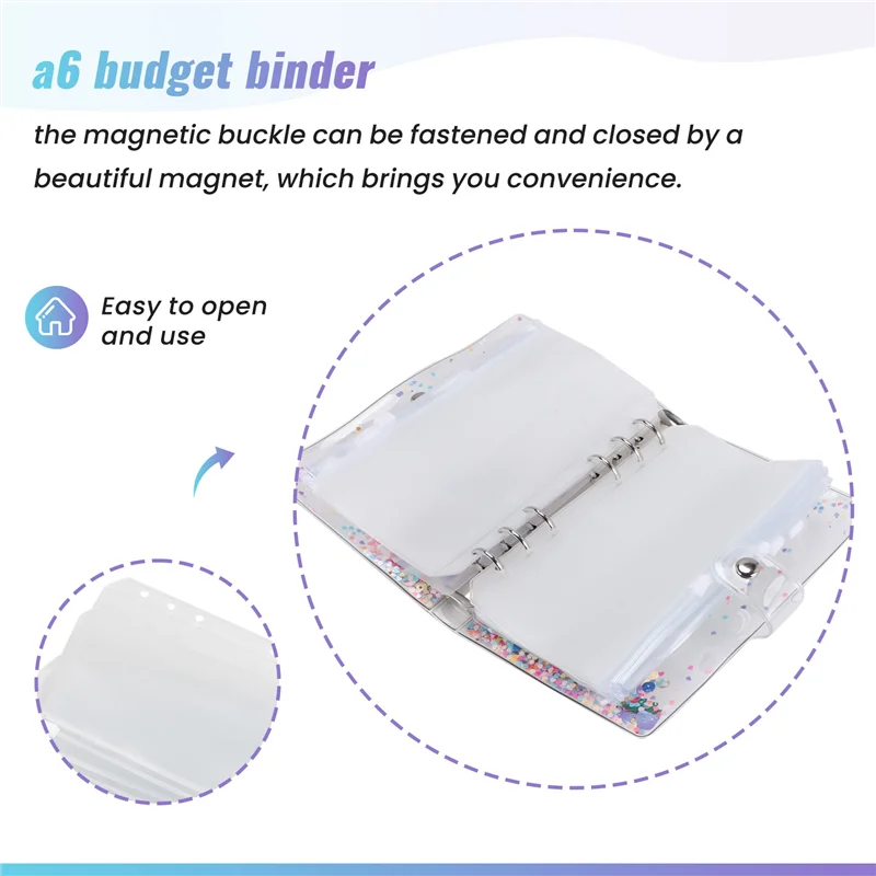 Practical-A6 Binder,Budget Binder,Used For Budgeting,Budget Planning Notepad, Cash Envelope Binder, Pink With Budget Envelope