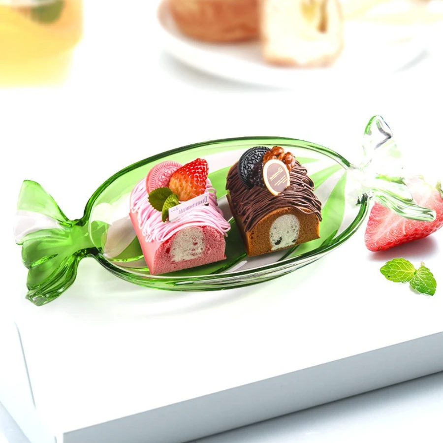 Home Colorful Fruit Bowl Snacks Nut Candy Cake Tray Modern Home Living Room Decoration Party Snack Tray Christmas Decoration
