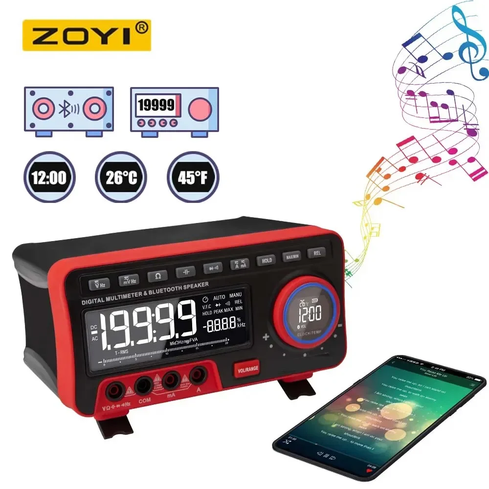 ZOYI ZT-5566 Profesional Digital Bench Multimeter 19999 Counts Transistor Tester Auto Range Voltmeter Multifunction Calibrator