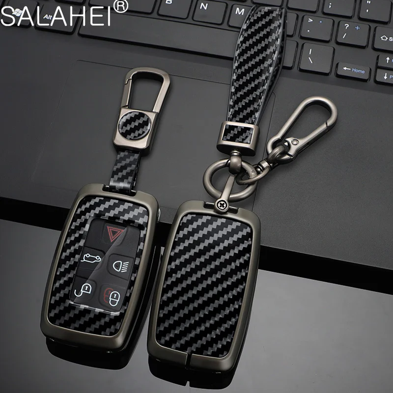 

Carbon Fiber Zinc Alloy Car Key Case Cover Shell Holder For Land Rover Range Rover Sport Evoque Velar Discovery 4 5 Accessories