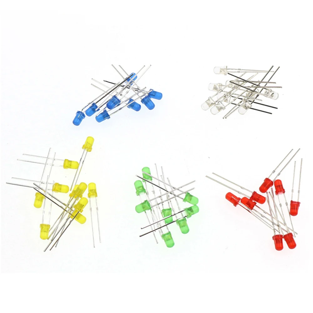 ชุดหลอดไฟ LED 5 มม. 500 ชิ้น สำหรับงาน DIY และซ่อมบำรุงไฟฟ้า