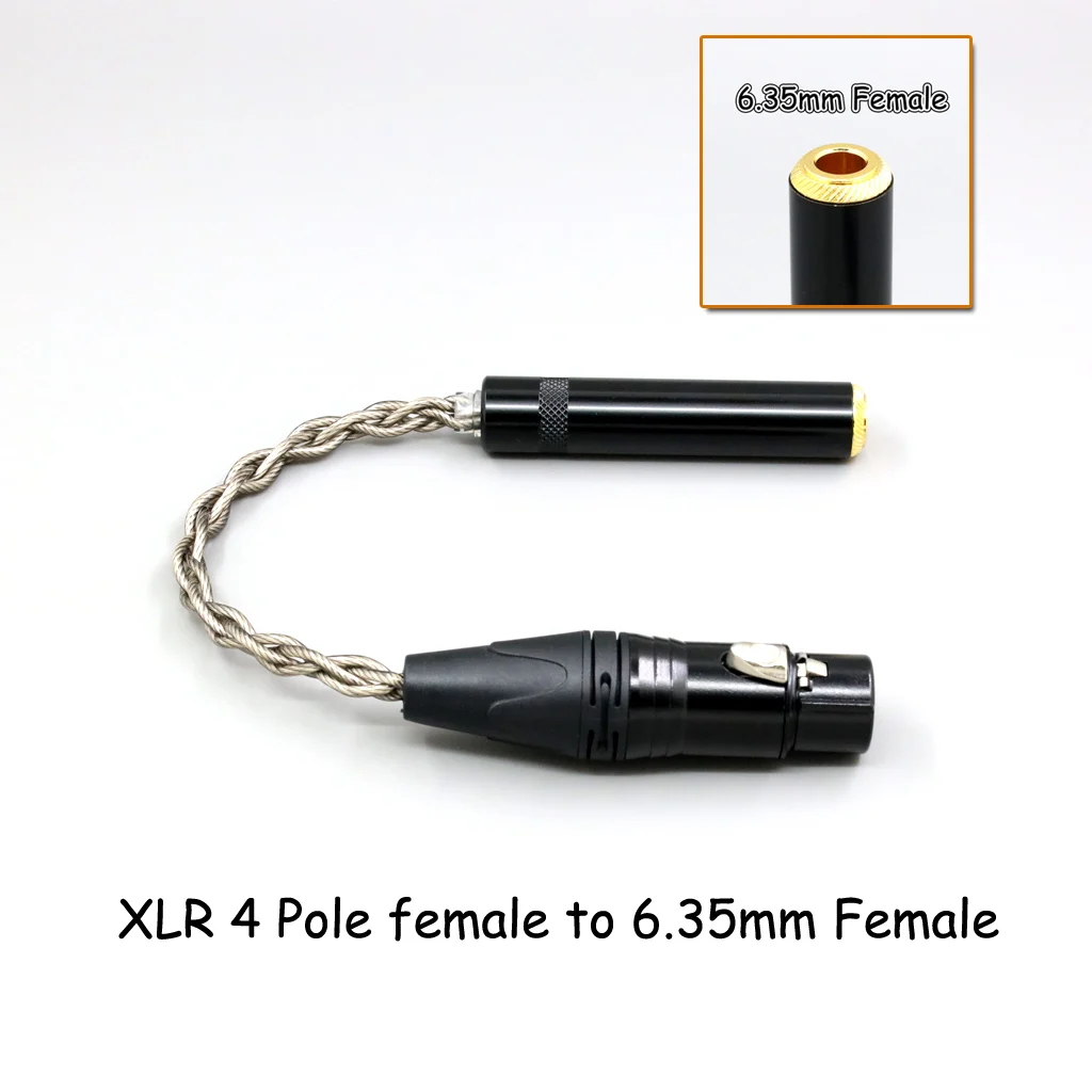 99 % reines Silber + Graphen versilbertes Schild-Kopfhörerkabel für 4,4 mm, 3,5 mm, 2,5 mm XLR 6,35 mm Stecker auf Buchse, Adapter-Konverter – Detail 29