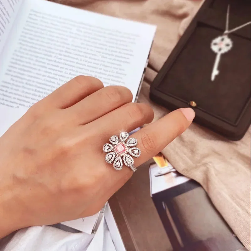 Luxury Jewelry Fashion Color AAA Zirconia Collection Rings for Women  Wedding Valentine's Day Jewelry Gift Ornament 22 Styles